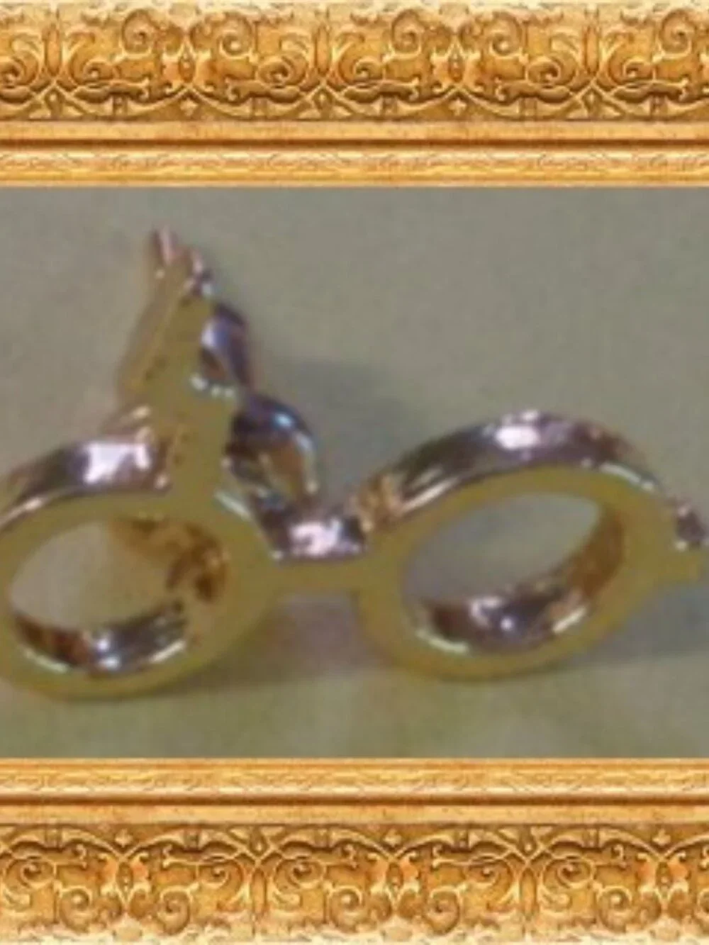 Gold Tone Harry Potter Glasses With Scar Theme Stud Earrings
